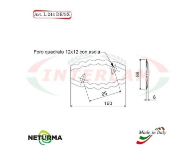 L244DX - Right toothed Knife for mixer wagons UNIFEED - Ø88 - 2 HOLES - STORTI - ST16800058 - (10 Pcs.)