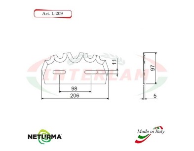 L209 - Lama per Carri UNIFEED - Dentata - Ø97 - GILIOLI - ( 10 Pz.)