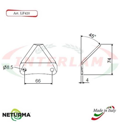Lama per FRESA Carri UNIFEED LF 420 - PIEGATA 45° - STORTI