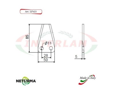 Knives for unifeed trailers and silage wagons  Straight LF 423 -25 Pcs
