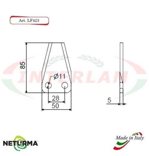 LF423 - Lama per FRESA Carri UNIFEED DRITTA - SILOKING - (25 Pz.)