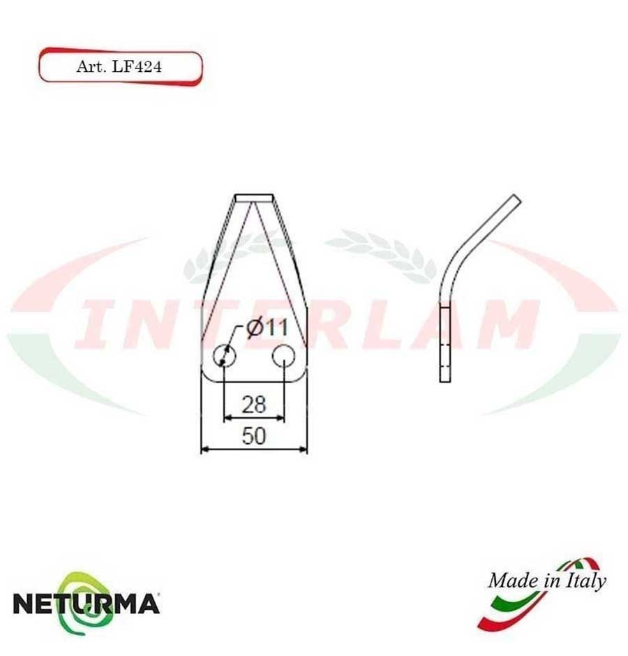 LF424 - Lama per FRESA Carri UNIFEED CURVA - SILOKING - (25 Pz.)