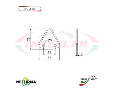Lama per FRESA Carri UNIFEED DRITTA LF 425 - SGARABOLDI  (25 Pz.)