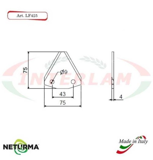 Lama per FRESA Carri UNIFEED DRITTA LF 425 - SGARABOLDI  (25 Pz.)