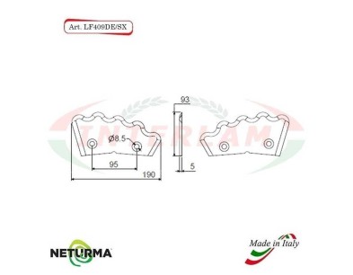 LF409SX - Knives for UNIFEED trailers and SILAGE wagons TOOTHED - PAGLIARI
