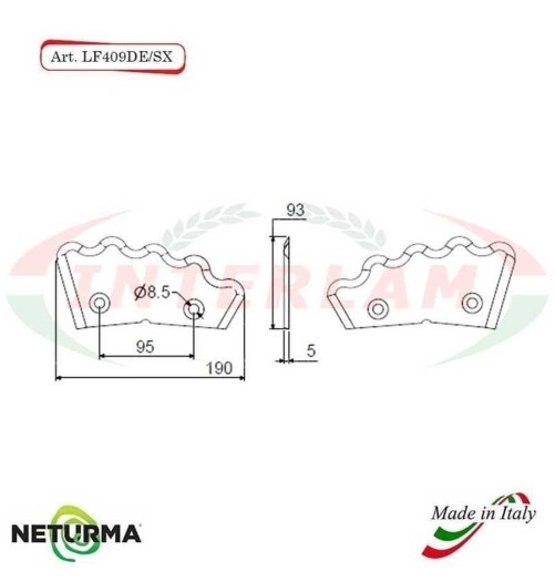 LF409DX - Lama per FRESA Carri UNIFEED DENTATA  - PAGLIARI