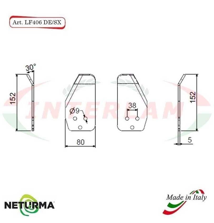 LF406DX - Knives for UNIFEED trailers and silage wagons  - AGM - GENERALMIX - 30° Bent Tip - (10 Pcs.)