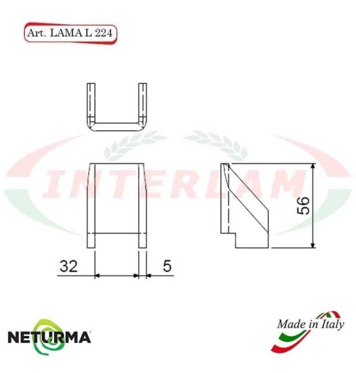 L224 -U -  Lama per Carri UNIFEED -  STORTI - (10 Pz.)