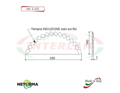 L212 - Knife for mixer wagons UNIFEED - Toothed  - Ø140 - MARMIX - No holes - (5 Pcs.)