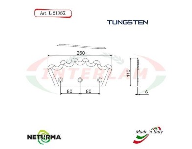 L210SX - Lama per Carri UNIFEED - Dentata  Ø113 - PAGLIARI - Tungsteno