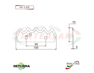 L202 - Knife for mixer wagons UNIFEED Smooth - Ø70 - ALIECO - (10 Pcs.)
