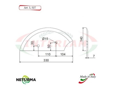 L327 - Knife for mixer wagons UNIFEED Smooth - Ø140 - ALIECO - 2 Pcs.