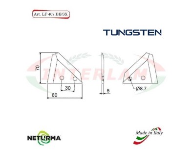 LF407DX - Lama per FRESA Carri UNIFEED - AGM - (25 Pz.) - TUNGSTENO