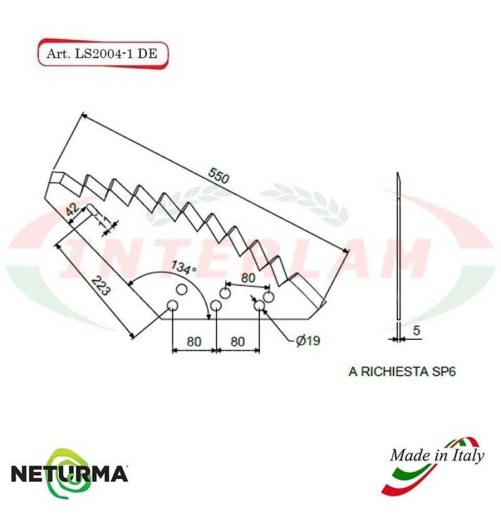 LS2004-1-DX - Lama per Carri UNIFEED - UNIFAST - ITALMIX - STORTI - (5 Pz.)