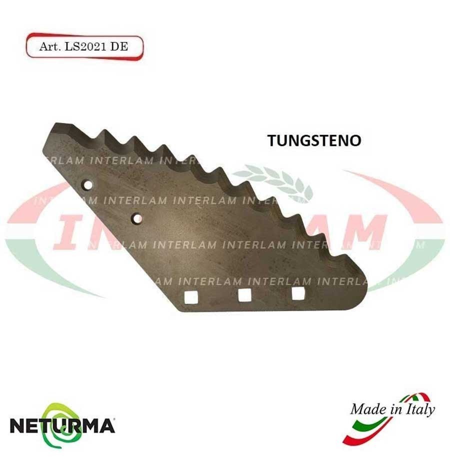 LS2021DX - TUNGSTEN - Right - Knife for mixer wagon UNIFEED - Vertical - Toothed - FARESIN - (5 Pz.)