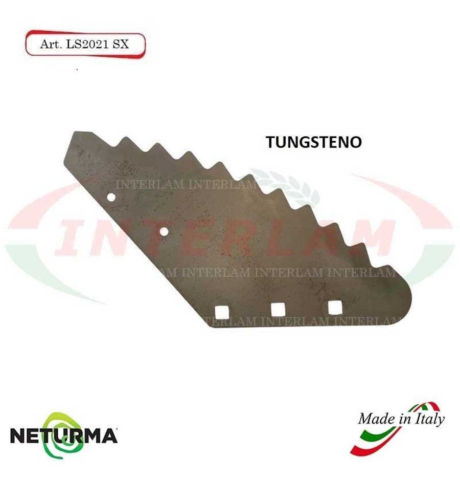 LS2021SX - TUNGSTEN - Left - Knife for mixer wagon UNIFEED - Vertical - Toothed - FARESIN - (5 Pz.)