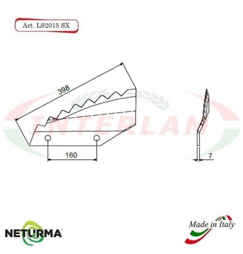 Lama per Carri UNIFEED LS 2015 SX - Piegata - TRIOLET - (5 Pz.)