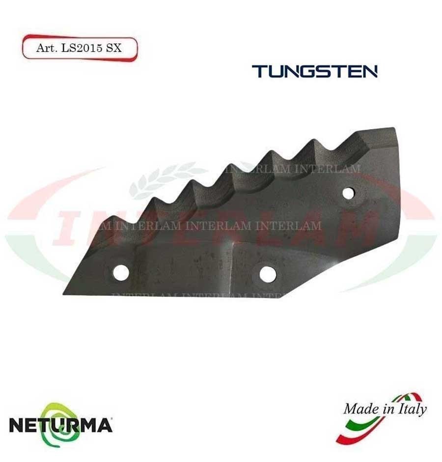 LS2015SX - Tungsten  - Left - Knife for mixer wagon UNIFEED - Vertical - Toothed  - FOLDED  - Piegata - TRIOLET - (5 Pcs)