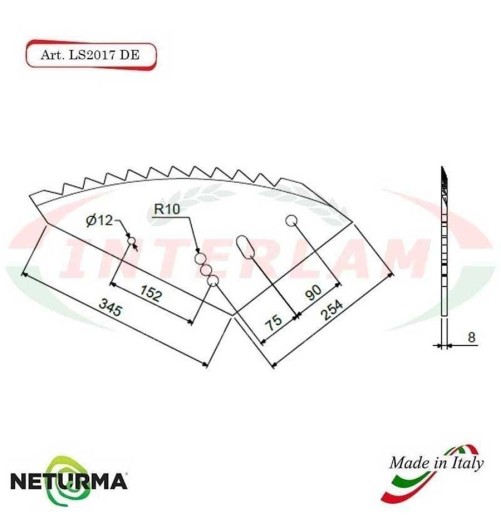 LS2017DX - Coltello per Carri UNIFEED - SILOKING - KVERNELAND - (5 Pz.)