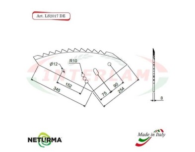 LS2017DX - Lama per Carri UNIFEED - SILOKING -  (5 Pz.)