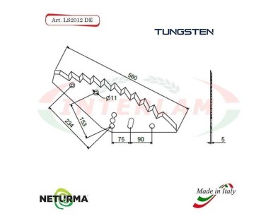 LS2012DX - TUNGSTENO -Lama per Carri UNIFEED - MAYER