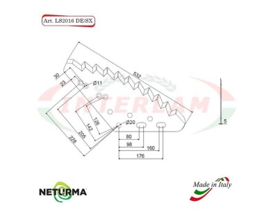 LS2016SX - Lama Per Carri UNIFEED Verticale - ITALMIX - (5 Pz.)