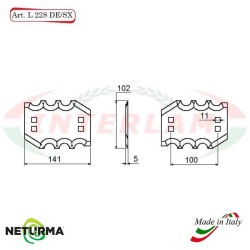 Lama per Carri UNIFEED L228SX Dentata - Ø102 - FARESIN - (10 Pz.)