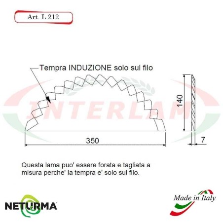 Lama per Carri UNIFEED L212 Dentata - Ø140 - MARMIX - Senza Fori - (5 Pz.)
