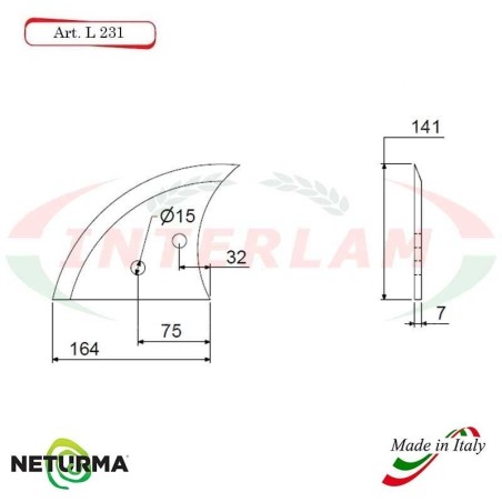 Lama per Carri UNIFEED L231 Liscia Ø141 - MARMIX - ALIECO - (5 Pz.)