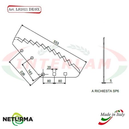 LS2021DX Lama per Carri UNIFEED - FARESIN - (5 Pz.)