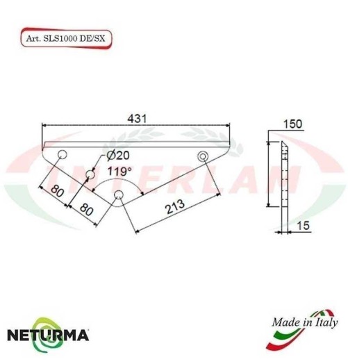 SLS 1000 DE/SX - Knife SUPPORT for UNIFEED mixer wagons  - AGM - (3 Pcs)