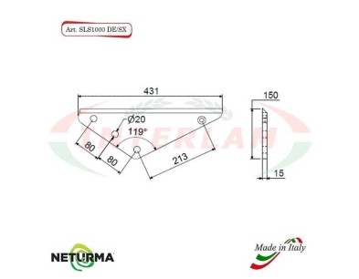SLS 1000 DE/SX - SUPPORTO per Lame Carri UNIFEED - OMAS - (3 Pz.)