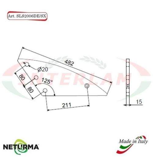 Knife support for UNIFEED mixer wagons SLS 2006 DX/SX  - (3 Pcs.)
