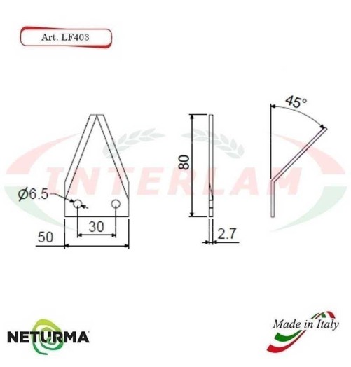 LF403P - Knives for unifeed trailers and silage wagons - BENT 45°