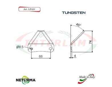 Lama per FRESA Carri UNIFEED LF 420 - PIEGATA 45° - STORTI - Tung