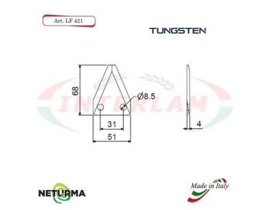 LF421T - TUNGSTENO - Lama per FRESA Carri UNIFEED  - STORTI - (25 Pz.)