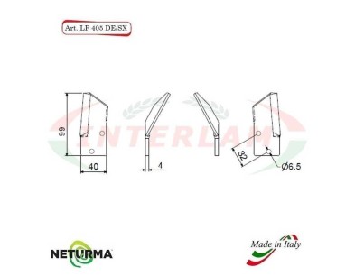 LF405SX - Lama per FRESA Carri UNIFEED -  PIEGATA -  STORTI - (25 Pz.)