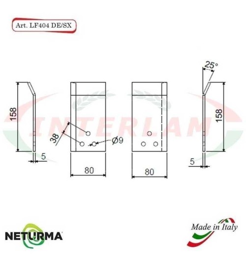 LF404SX - knives for UNIFEED trailers and silage wagons - Folded 25° - AGM - (10 Pcs.)