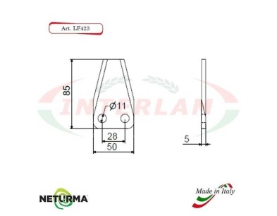 LF423 - Lama per FRESA Carri UNIFEED DRITTA - SILOKING - (25 Pz.)
