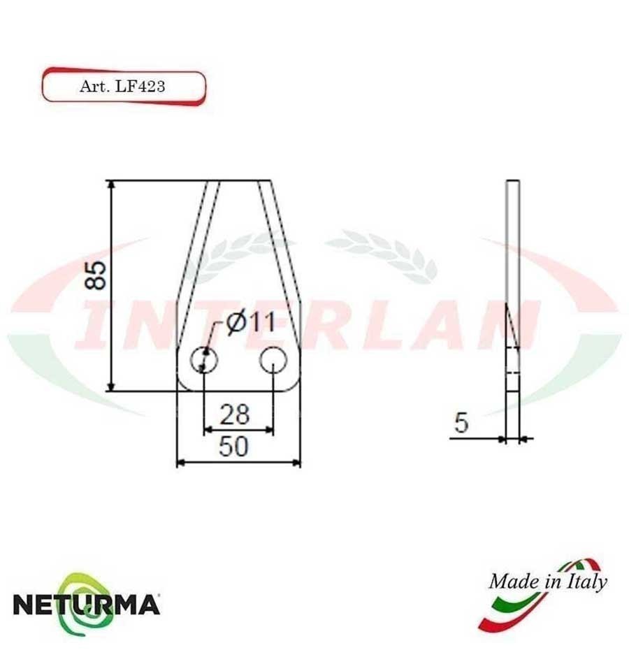LF423 - Lama per FRESA Carri UNIFEED DRITTA - SILOKING - (25 Pz.)