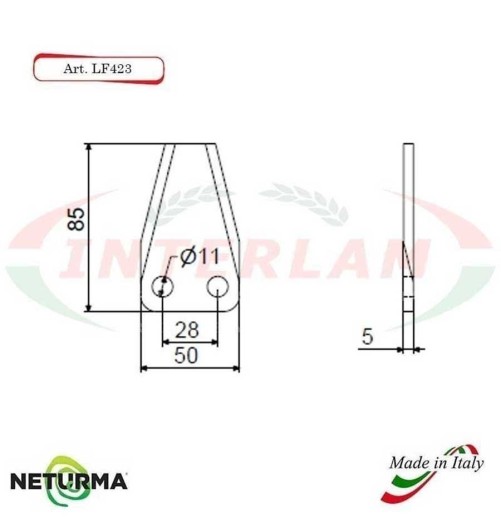 Knives for unifeed trailers and silage wagons  Straight LF 423 -25 Pcs