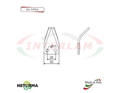 LF424 - Lama per FRESA Carri UNIFEED CURVA - SILOKING - (25 Pz.)