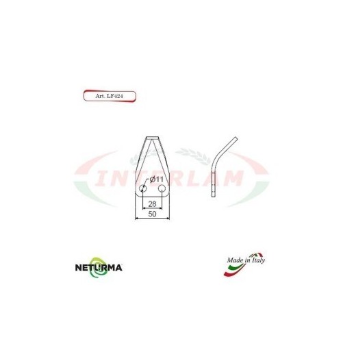 Knives for UNIFEED trailers and SILAGE wagons CURVE LF 424 - 25 Pcs
