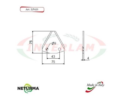 Lama per FRESA Carri UNIFEED DRITTA LF 425 - SGARIBOLDI  (25 Pz.)