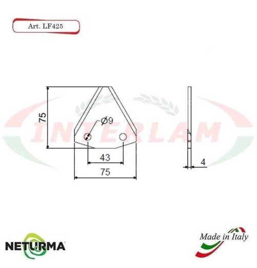 Lama per FRESA Carri UNIFEED DRITTA LF 425 - SGARIBOLDI  (25 Pz.)