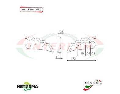 LF410SX - Lama per FRESA Carri UNIFEED DENTATA - SGARIBOLDI
