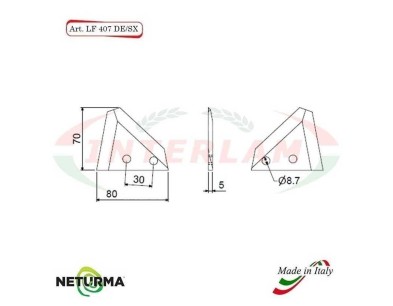 LF407DX - Knives for UNIFEED trailers and silage wagons - Folded - GENERALMIX - (25 Pcs.)
