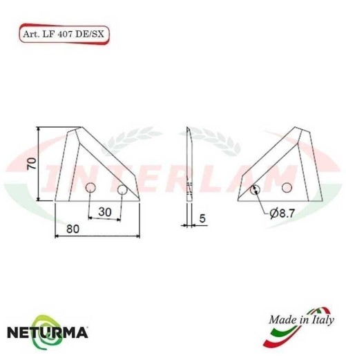 LF407DX - Knives for UNIFEED trailers and silage wagons - Folded - GENERALMIX - (25 Pcs.)