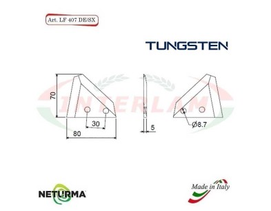 LF407DX - TUNGSTEN - Knives for UNIFEED trailers and silage wagons - Folded -  AGM - GENERALMIX - SITREX - (25 Pcs.)