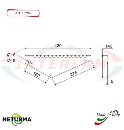 L295 - Lame per Carri Foraggeri - comp. MORRA - (5 Pz.)